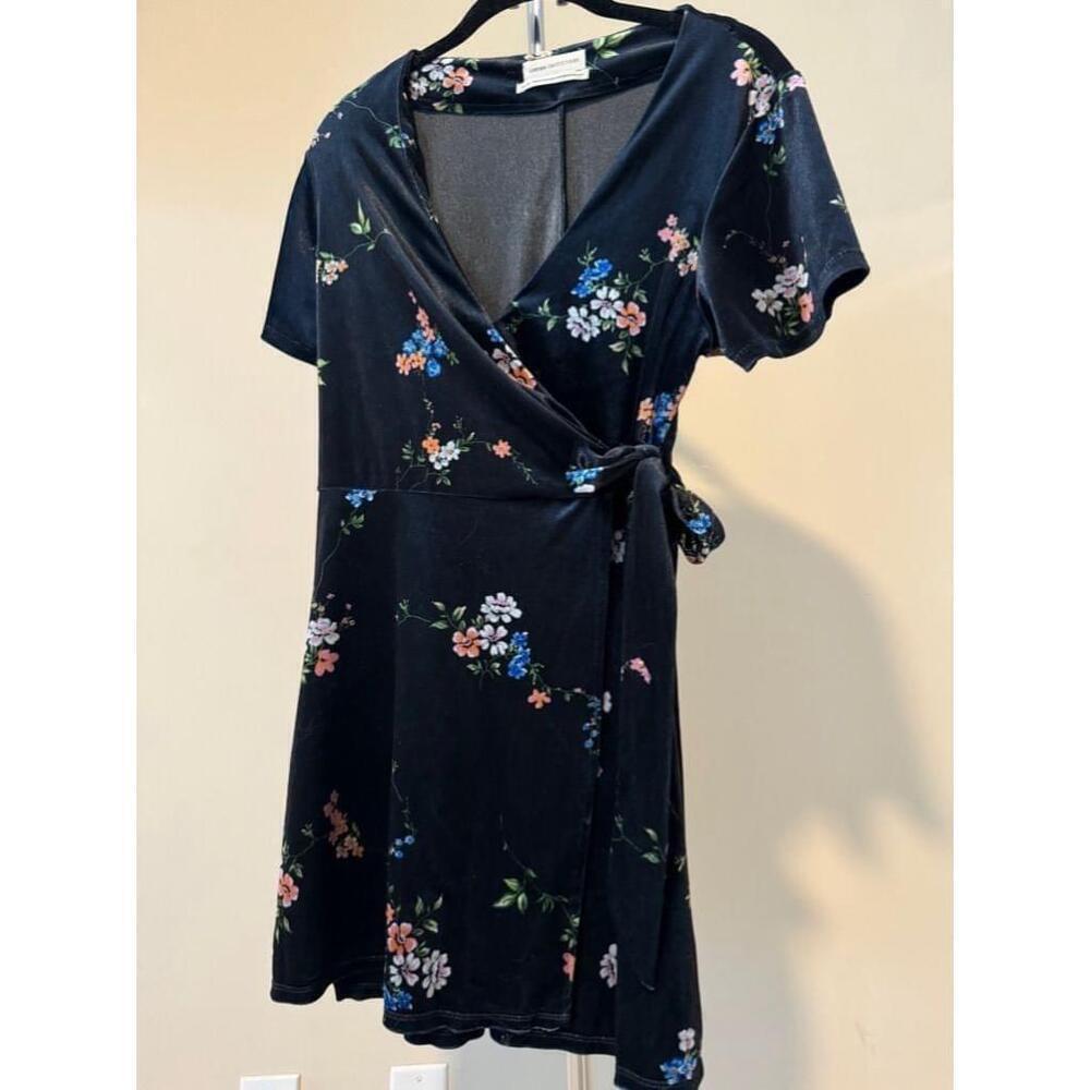 Urban Outfitters Black Floral Wrap Dress